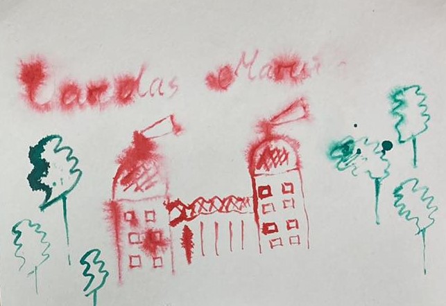 “Avoidless architecture and communities” community building workshop - playing with ink, Republican Vilnius Psychiatric Hospital