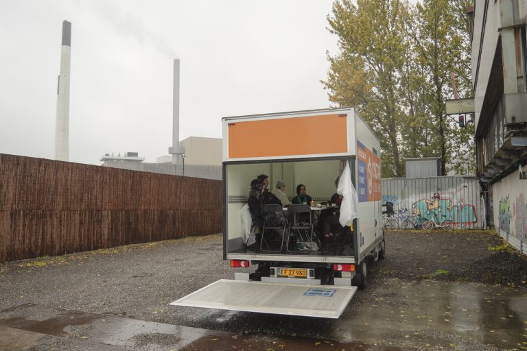 In the belly of a truck